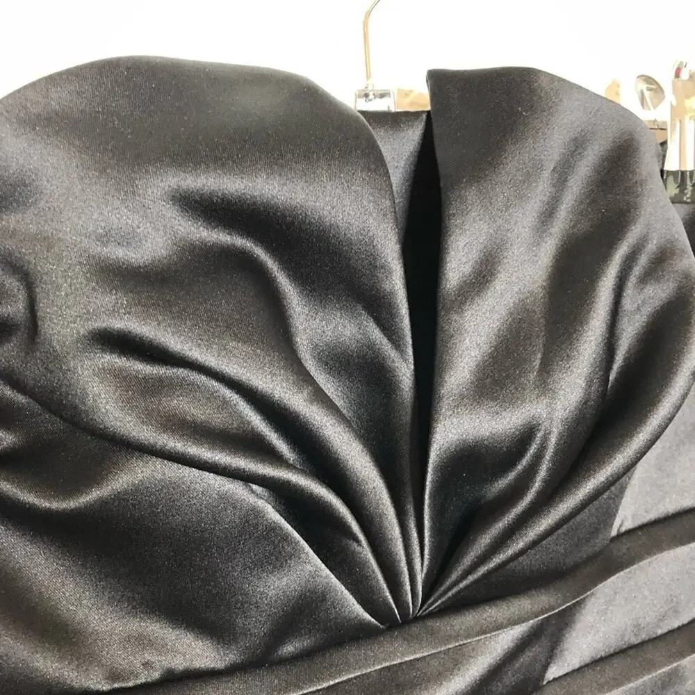 WHBM sweetheart gathered neckline strapless satin dress size 2